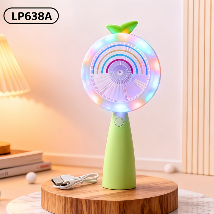 Ladies portable handheld fan with LED lighting and flexible design Bowlift