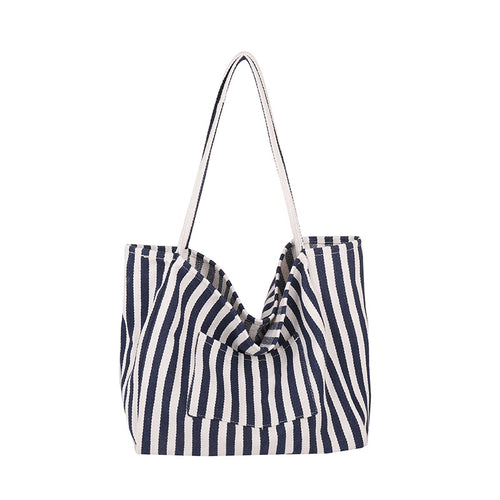 Spacious Striped Beach Tote