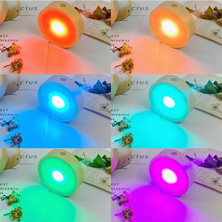 Round wooden rechargeable ambient base Bowlift