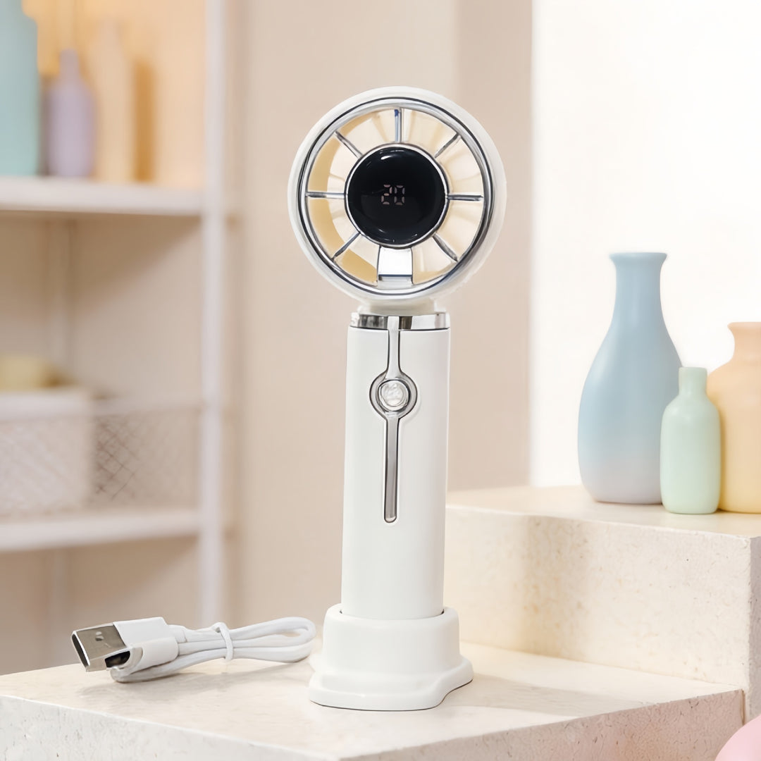 Women's portable USB hand fan with variable speed control Bowlift