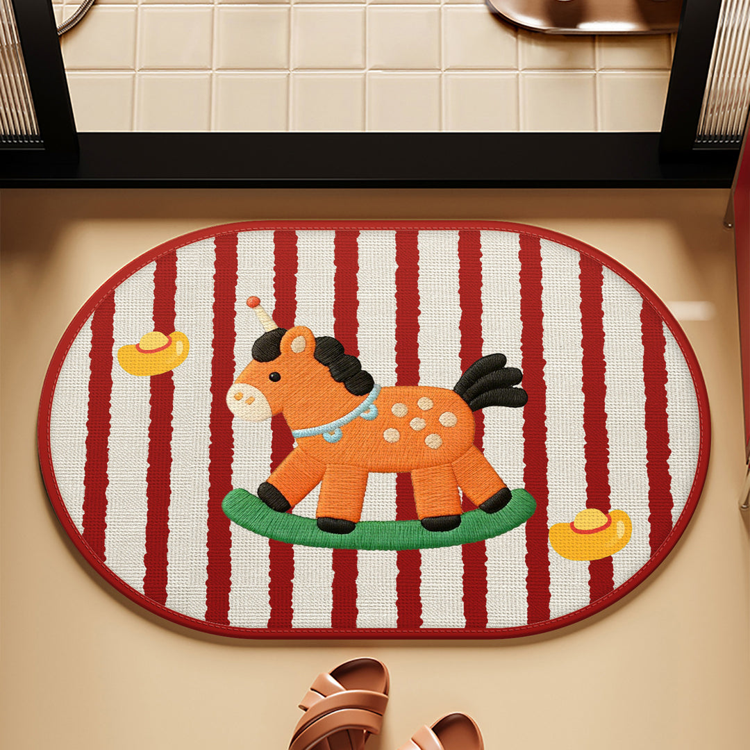 Decorative Horse-Themed Area Mat