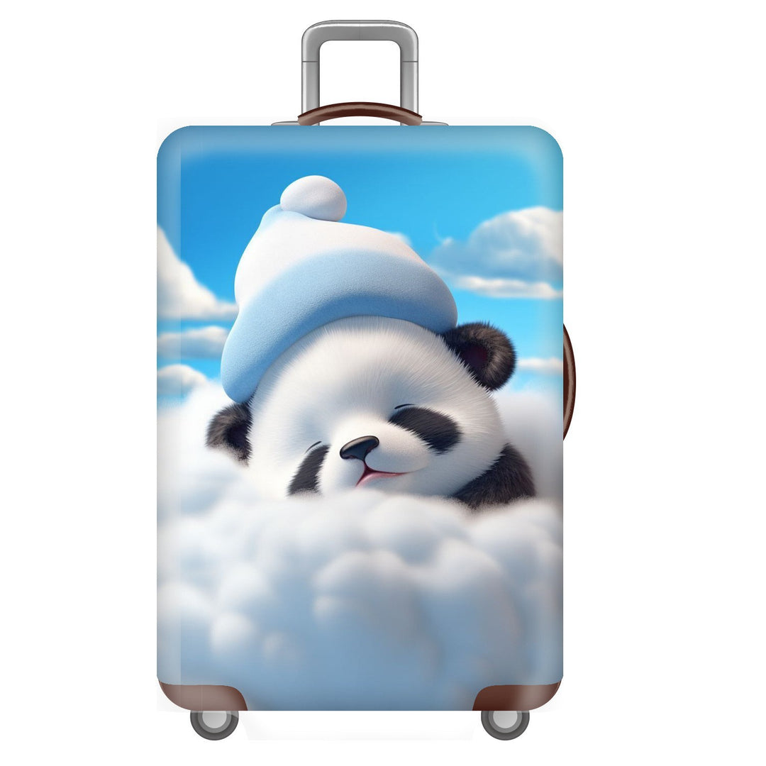 Unisex non-elastic suitcase cover for hard shell trolley with cute panda design, stretch protective cover with handle and wheel openings Bowlift