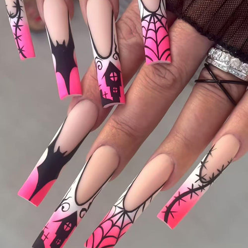 Creative Halloween-Themed Press-On Nail Art Bowlift