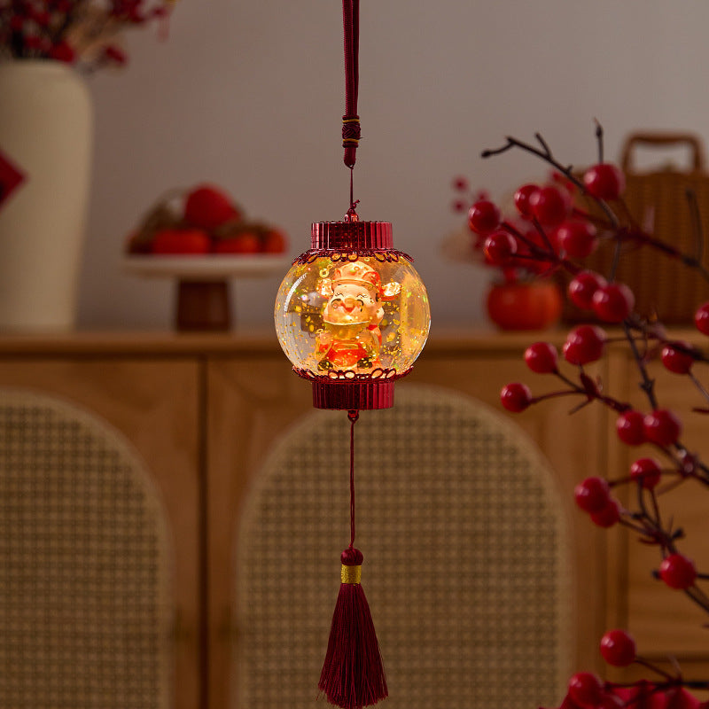 Nostalgic Christmas lantern with festive Santa Bowlift