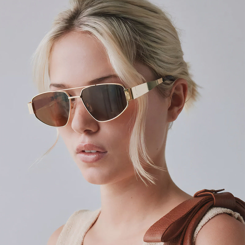 Men's Aviator-Style Metallic Sunglasses Bowlift