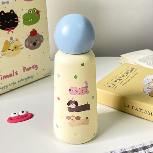 Ladies Insulated Drinking Bottle with Fun Animal Design and Ergonomic Design Bowlift