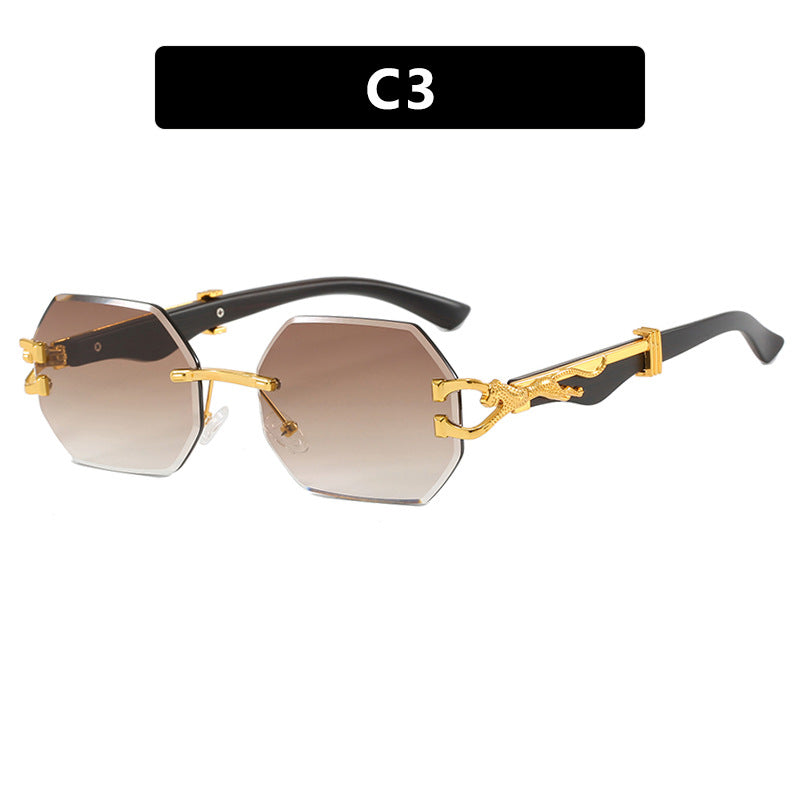 Women's fashionable sunglasses with extravagant octagonal design and golden accents Bowlift
