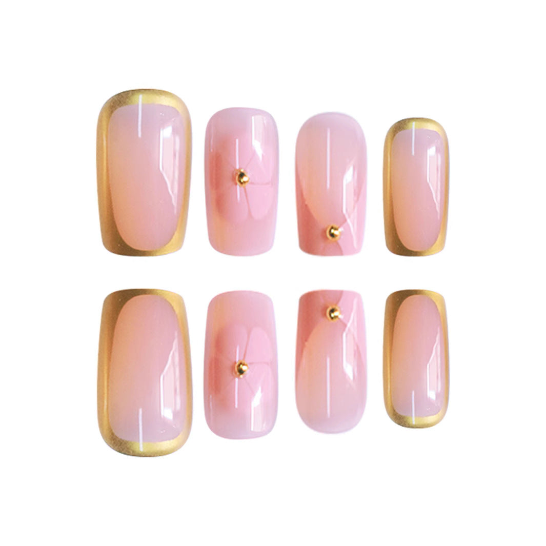 Elegant French Tip Press-On Nails Bowlift