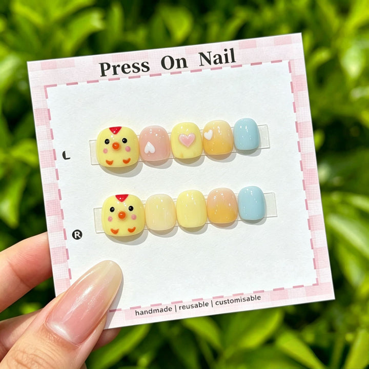 Artistic Press-On Nail Set with Floral and Graphic Designs