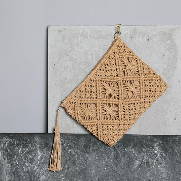 Macrame Clutch with Tassel Details Bowlift