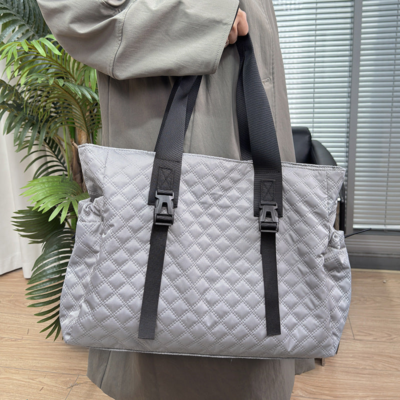 Quilted Multi-Compartment Tote Bag Bowlift