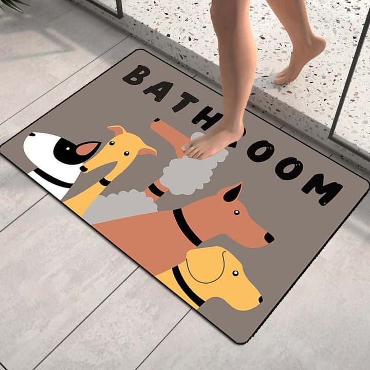 Cartoon Dog-Themed Bath Mat Bowlift