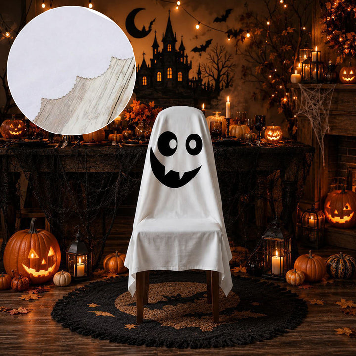 Halloween Ghost Chair Cover and Table Linen Decorative Set Bowlift
