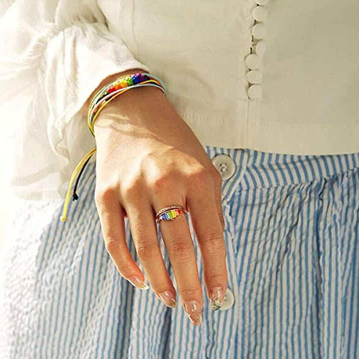 Adjustable Multi-Colored Crystal Ring Bowlift