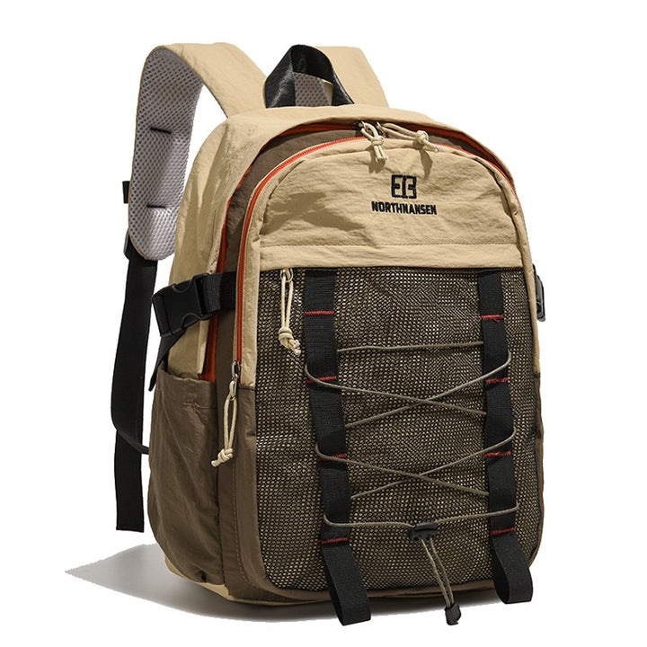 Outdoor backpack with ergonomic carrying system and cushioning back padding Bowlift