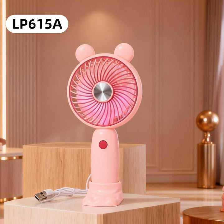 Ladies portable hand fan with cute rabbit design Bowlift