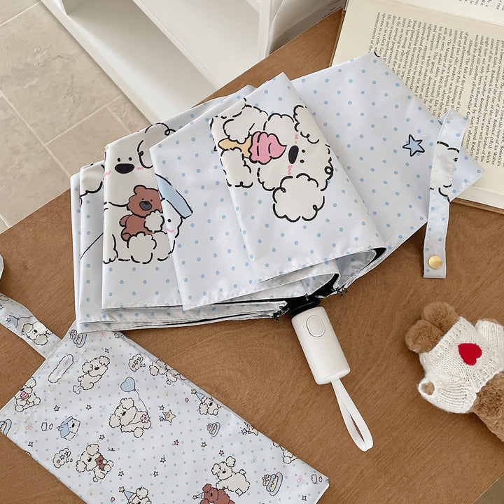 Women's Folding Umbrella with Playful Animal Design Bowlift