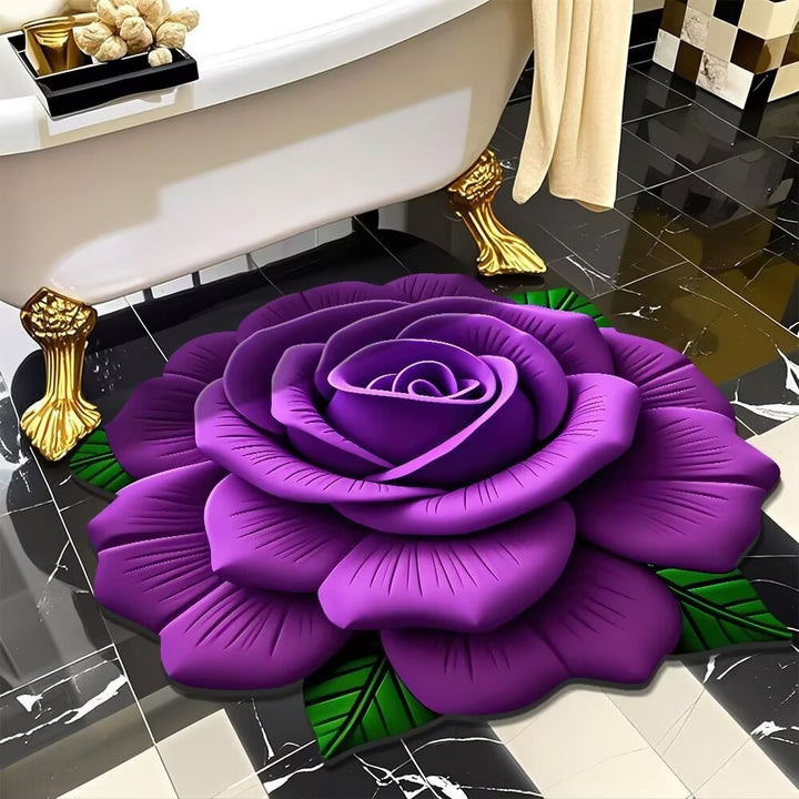 Floral-Themed 3D Area Rug Bowlift
