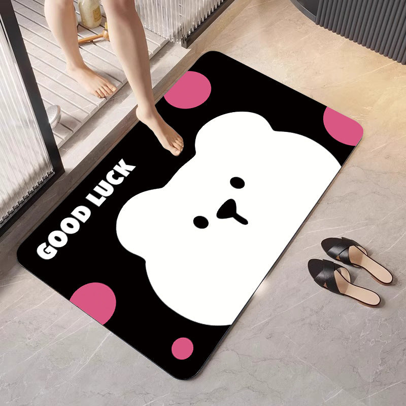 Cute Cartoon Bear-Themed Bath Mat Bowlift