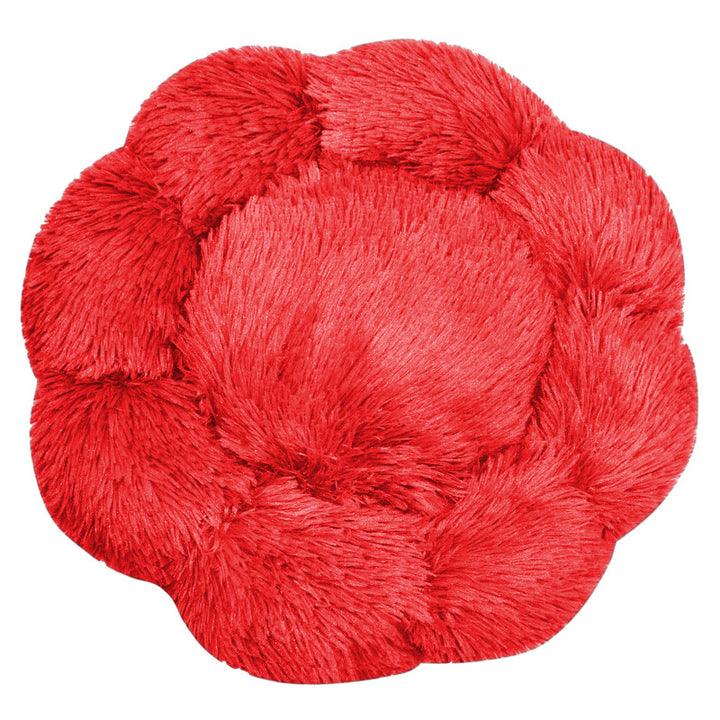 Flower-Shaped Plush Dog Bed