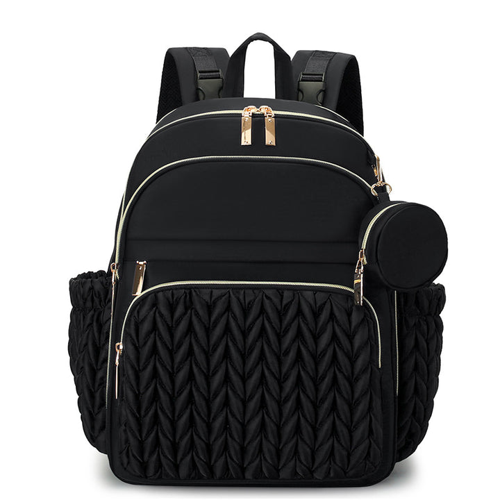 Chic Multi-Compartment Backpack with Stylish Braided Design Bowlift