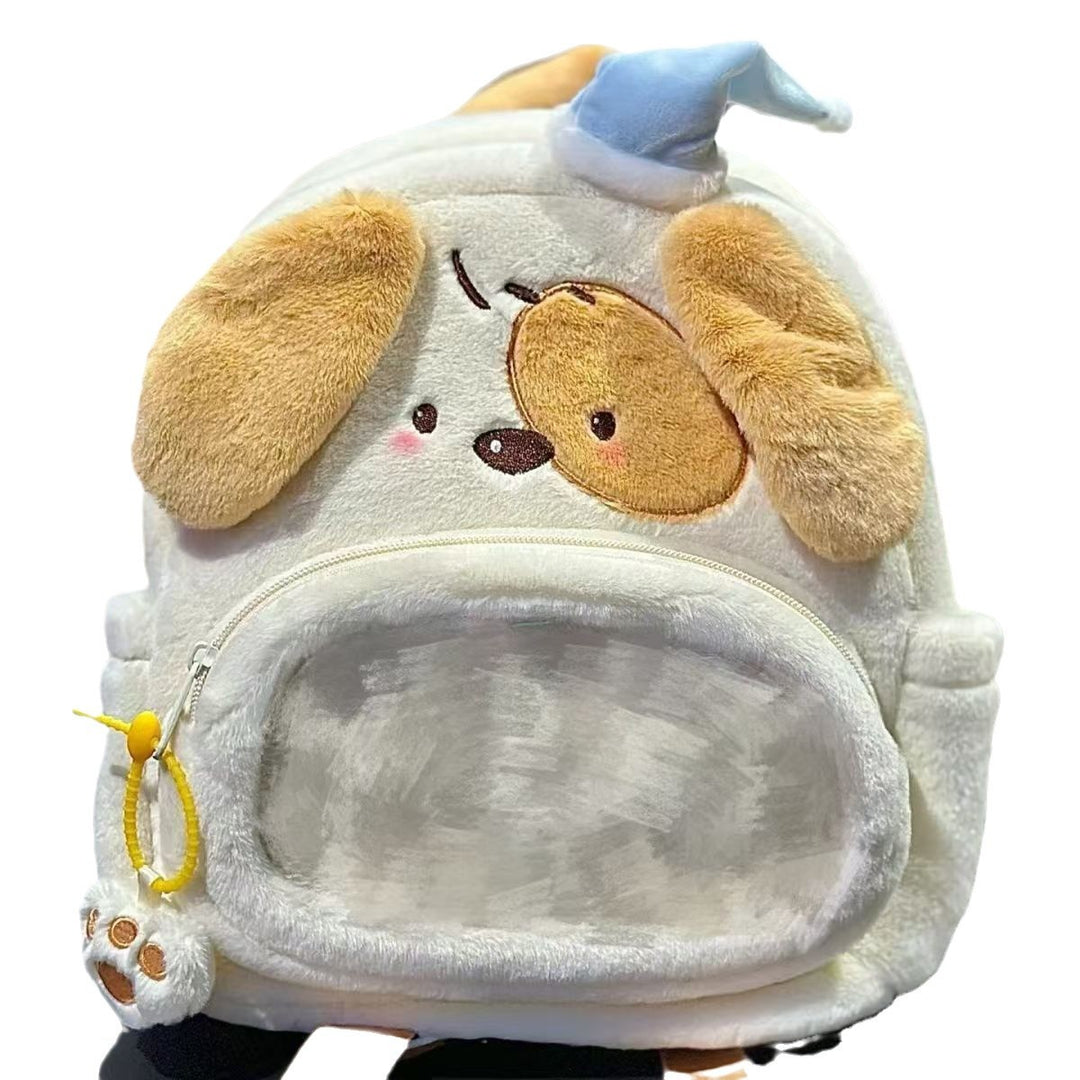 Plush backpack with cute dog design Bowlift