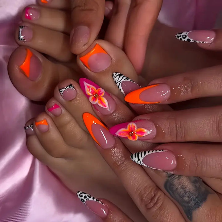 Floral Artistic Nail Design Bowlift