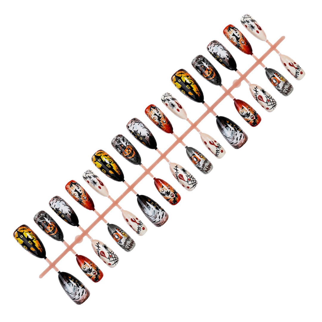 Creative Acrylic Nail Set with Halloween Motifs Bowlift