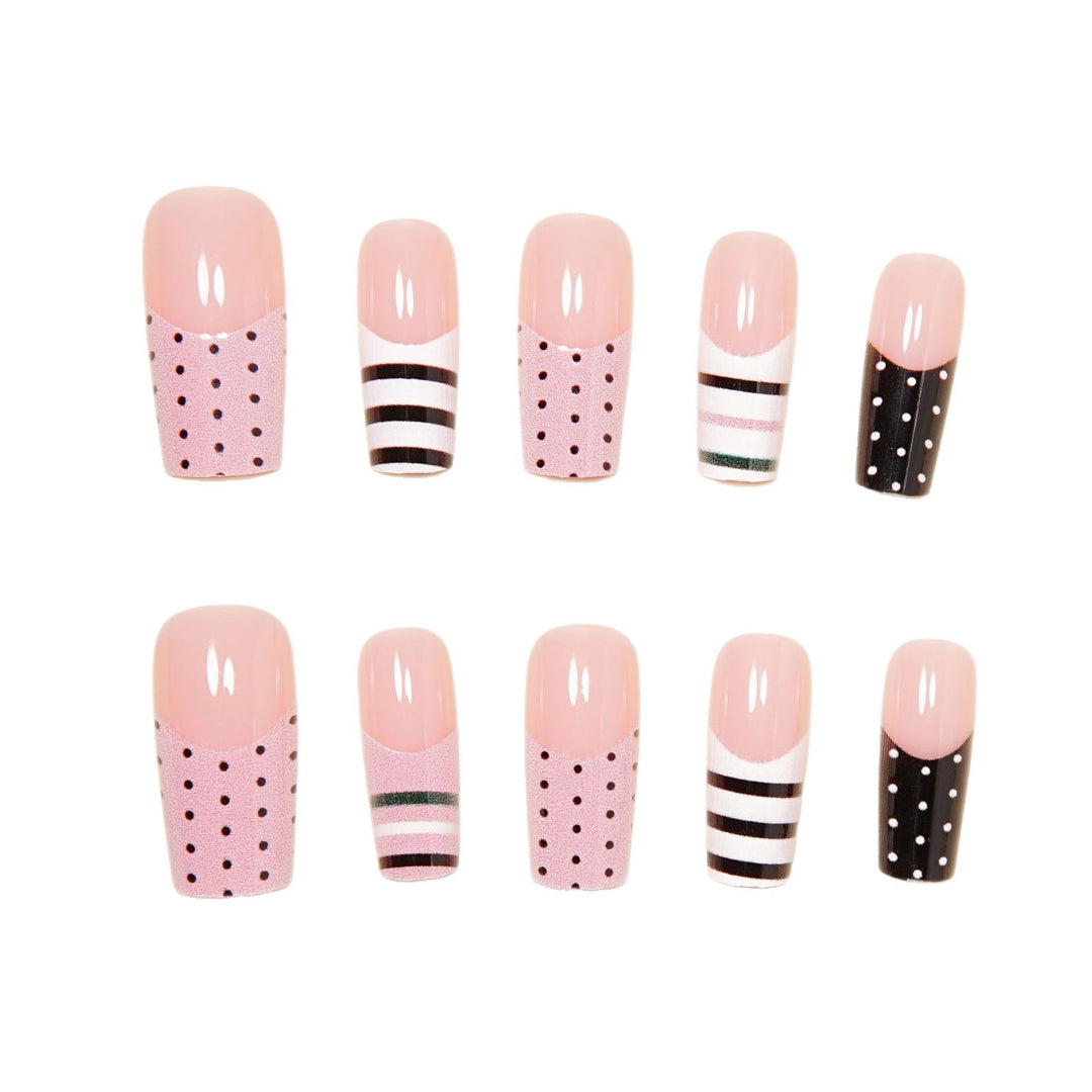 Nail Art Set with Creative Stripe and Dot Patterns Bowlift