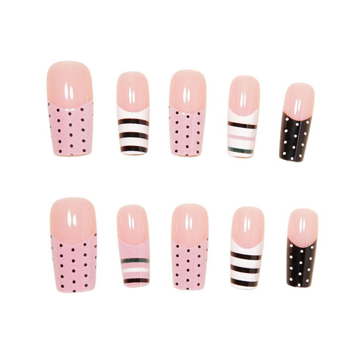 Nail Art Set with Creative Stripe and Dot Patterns Bowlift