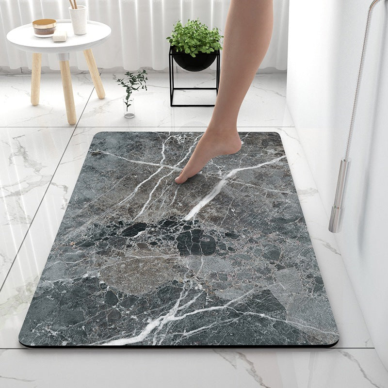 Soft Print Abstract Marble Bath Mat Bowlift