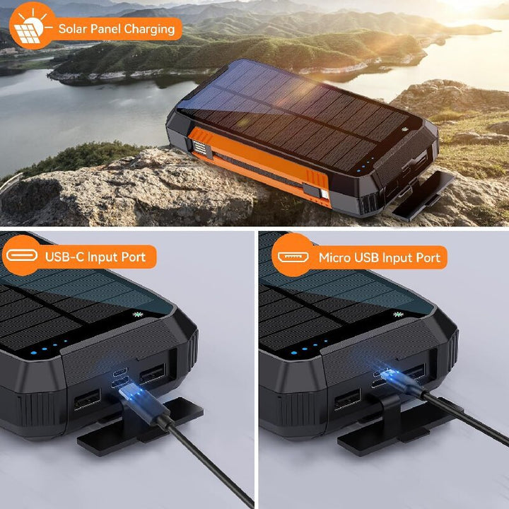 Robust Solar Power Bank with Multifunctional Charging Port Bowlift