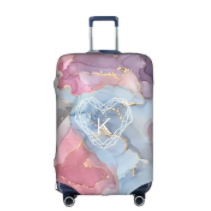 Women's Hard Shell Suitcase with Elegant Marble Pattern Bowlift