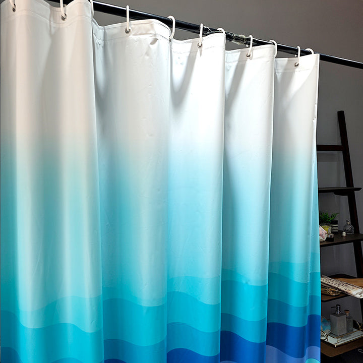 Ocean Wave Pattern Shower Curtain Bowlift