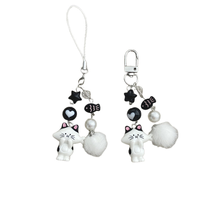 Cat-Themed Charm Keychain Bowlift