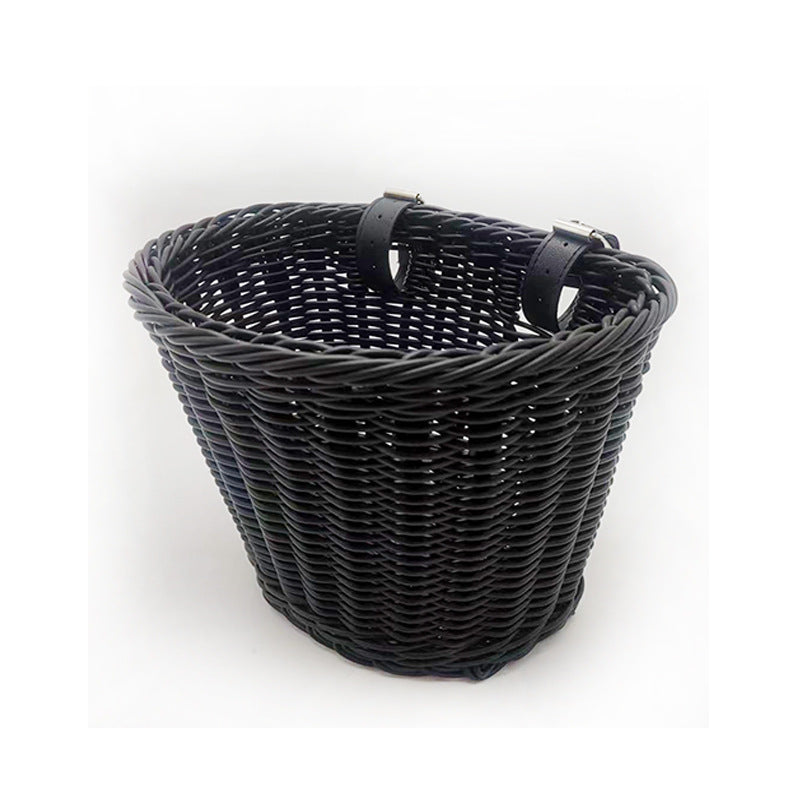 Decorative Woven Storage Basket with Leather Handles Bowlift