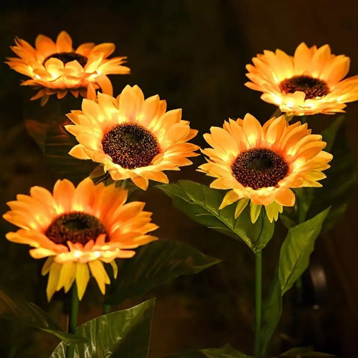 Solar-Powered Outdoor Garden Stake Lights With Realistic Sunflower Blooms And Waterproof Solar Controller Bowlift