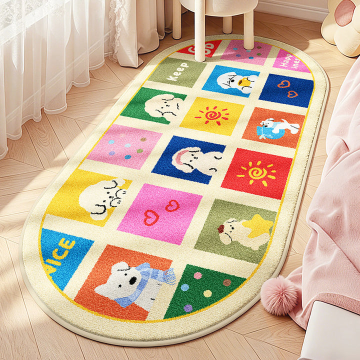 Children's Playful Animal Design Area Rug Bowlift