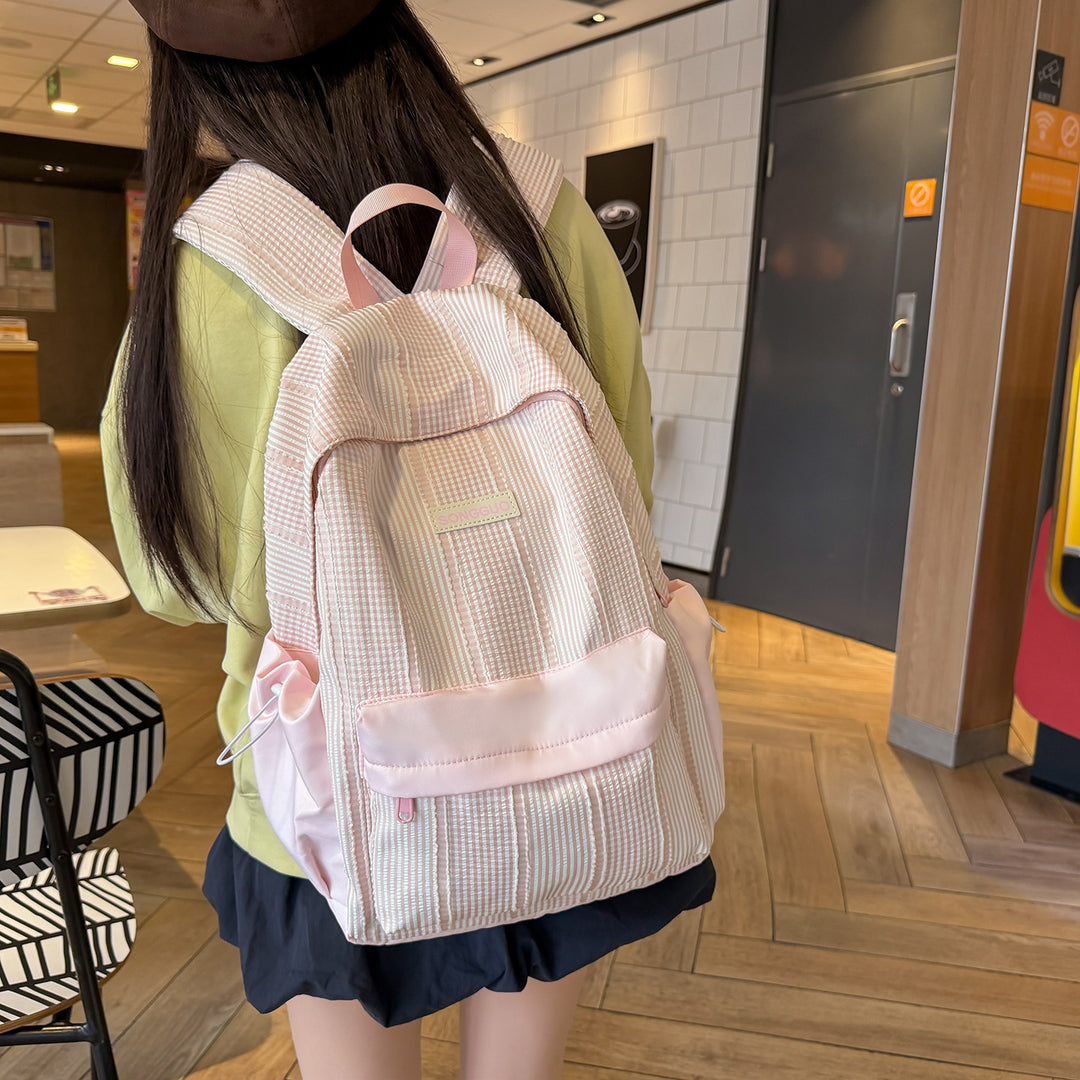 Stylish Striped Design Backpack Bowlift