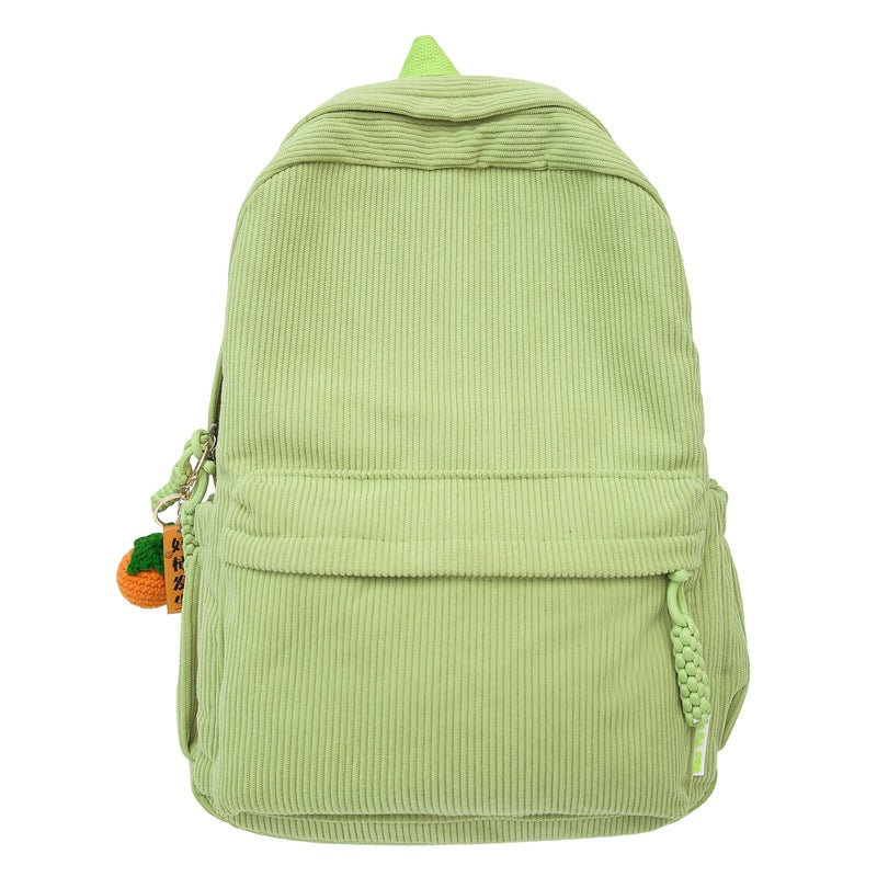 Textured Corduroy Laptop Backpack Bowlift