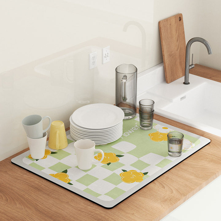 Fun-Themed Kitchen Drying Mat Bowlift