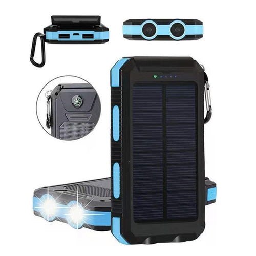 Solar-powered power bank with impact-resistant design and integrated carabiner Bowlift
