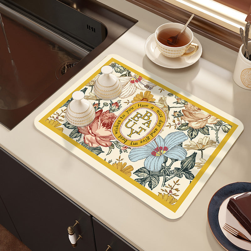 Decorative Kitchen Counter Mat Bowlift