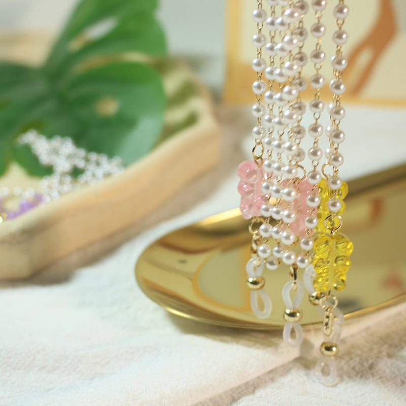 Elegant pearl glasses chain Bowlift