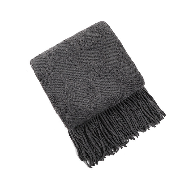 Decorative Fringe Throw Blanket Bowlift