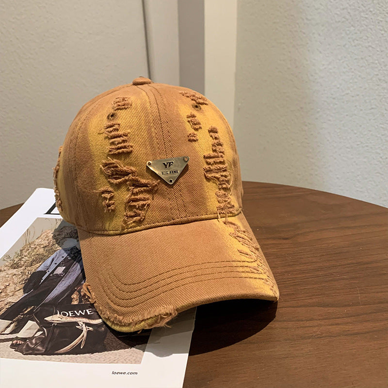 Women's Distressed Denim Baseball Cap Bowlift 1784084082