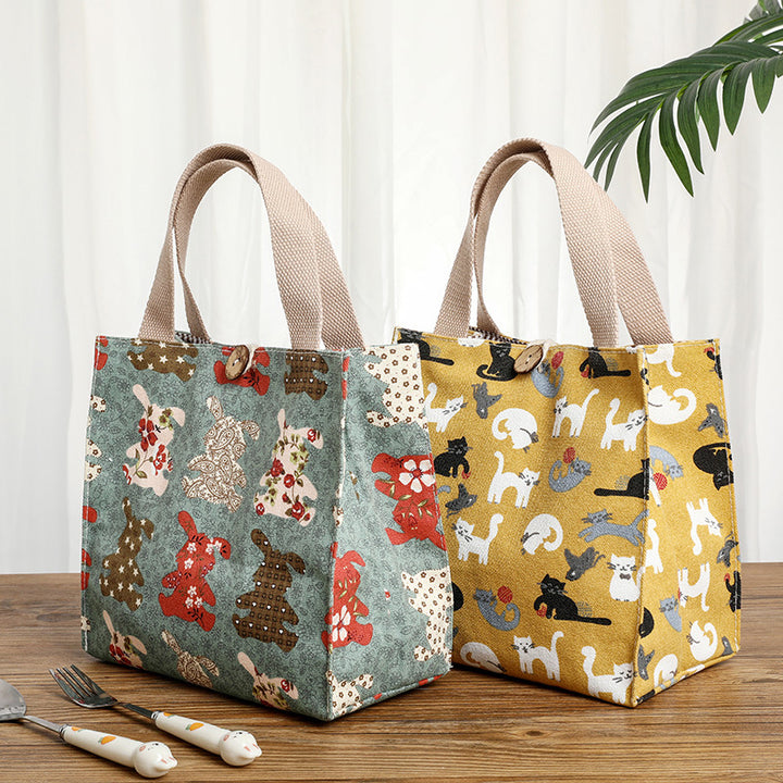 Cute Cat-Themed Storage Tote Bowlift