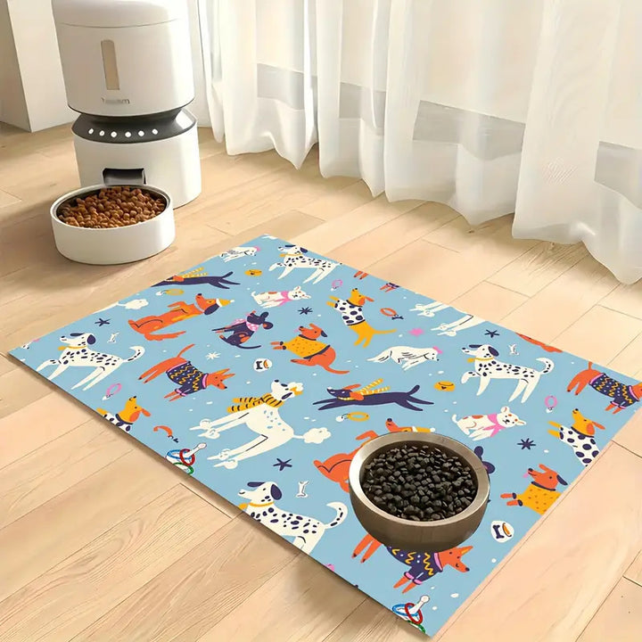 Extra large waterproof silicone pet feeding mat with non-slip backing Bowlift
