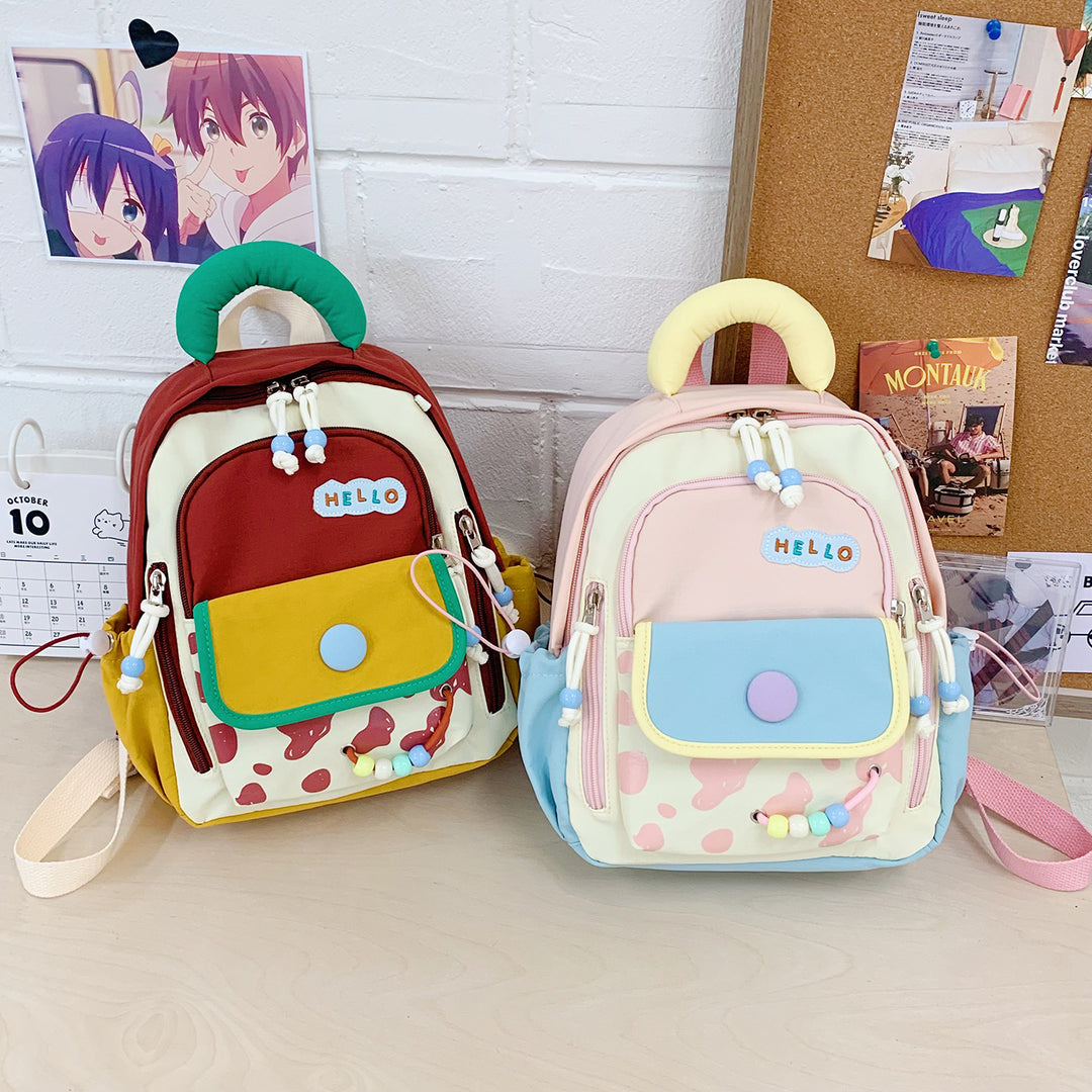 Leisure Backpack with Colorful Applications and Creative Design Bowlift
