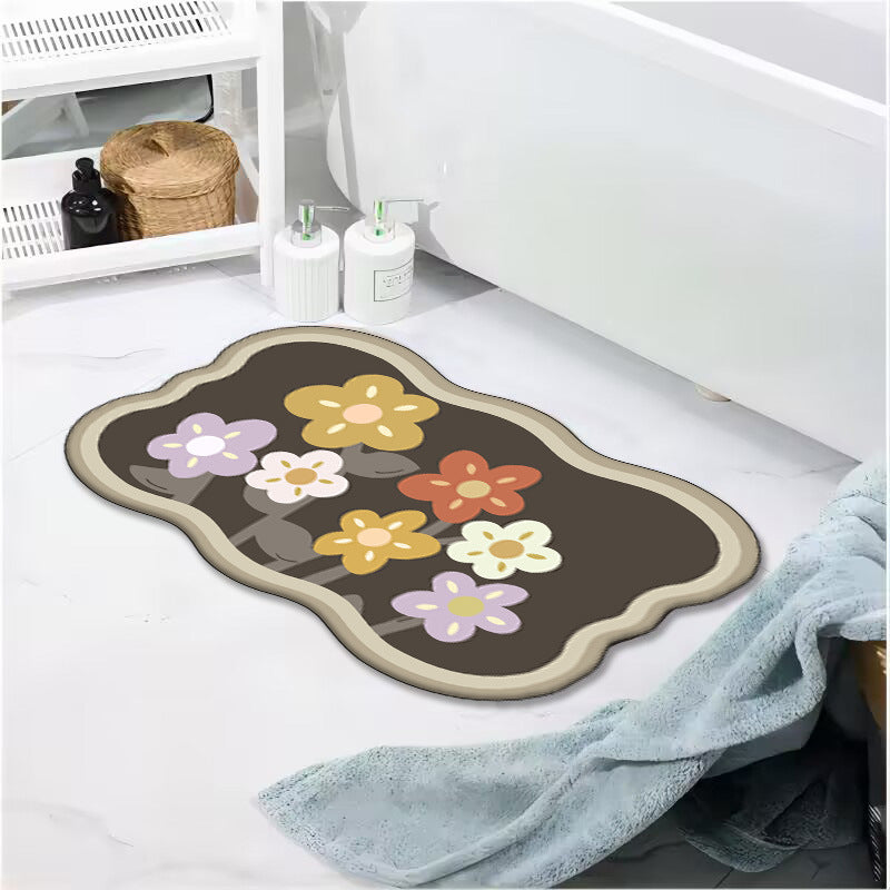 Decorative Floral Bath Mat Bowlift